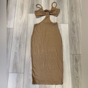 SHEIN Tan Backless Dress